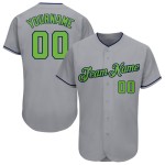 Maillot de baseball authentique vert-bleu marine gris fluo personnalisé Maillot de baseball authentique vert-bleu marine gris fluo personnalisé
