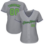 Maillot de baseball authentique vert-bleu marine gris fluo personnalisé Maillot de baseball authentique vert-bleu marine gris fluo personnalisé