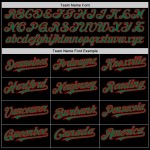 Maillot de baseball authentique Kelly noir, 3 couleurs, vert et rouge Maillot de baseball authentique Kelly noir, 3 couleurs, vert et rouge
