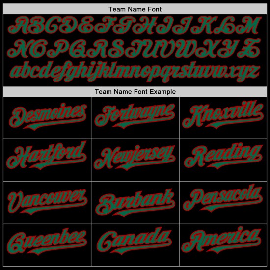 Maillot de baseball authentique Kelly noir, 3 couleurs, vert et rouge Maillot de baseball authentique Kelly noir, 3 couleurs, vert et rouge