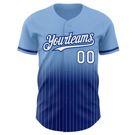 Maillot de baseball bleu à rayures blanches et royales, authentique et léger Maillot de baseball bleu à rayures blanches et royales, authentique et léger