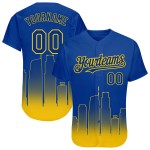 Maillot de baseball Los Angeles Edition jaune délavé authentique City Royal 3D personnalisé Maillot de baseball Los Angeles Edition jaune délavé authentique City Royal 3D personnalisé