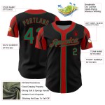 Maillot de baseball authentique Kelly noir, 3 couleurs, vert et rouge Maillot de baseball authentique Kelly noir, 3 couleurs, vert et rouge