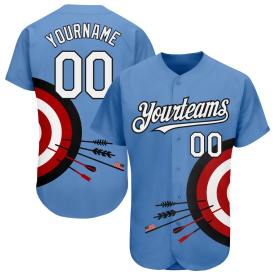 Maillot de baseball 3D à motif authentique blanc-noir avec panneau lumineux bleu Maillot de baseball 3D à motif authentique blanc-noir avec panneau lumineux bleu