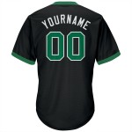 Maillot de baseball authentique en tricot côtelé rétro vert-blanc-noir Kelly Maillot de baseball authentique en tricot côtelé rétro vert-blanc-noir Kelly