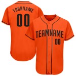 Maillot de baseball noir personnalisé authentique orange Maillot de baseball noir personnalisé authentique orange