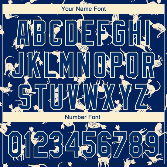 Motif bleu US authentique Baseball Navy Design Jersey Cat Cream personnalisé 3D Motif bleu US authentique Baseball Navy Design Jersey Cat Cream personnalisé 3D