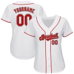 Maillot de baseball rouge-noir authentique blanc personnalisé Maillot de baseball rouge-noir authentique blanc personnalisé