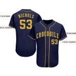 Maillot de baseball bleu marine personnalisé doré Maillot de baseball bleu marine personnalisé doré