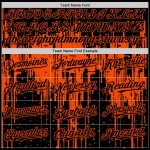 Maillot de baseball orange et noir avec motif éclaboussures 3D dégoulinant, design artistique authentique et personnalisé Maillot de baseball orange et noir avec motif éclaboussures 3D dégoulinant, design artistique authentique et personnalisé