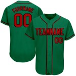 Maillot de baseball personnalisé Kelly authentique rouge-noir vert Maillot de baseball personnalisé Kelly authentique rouge-noir vert