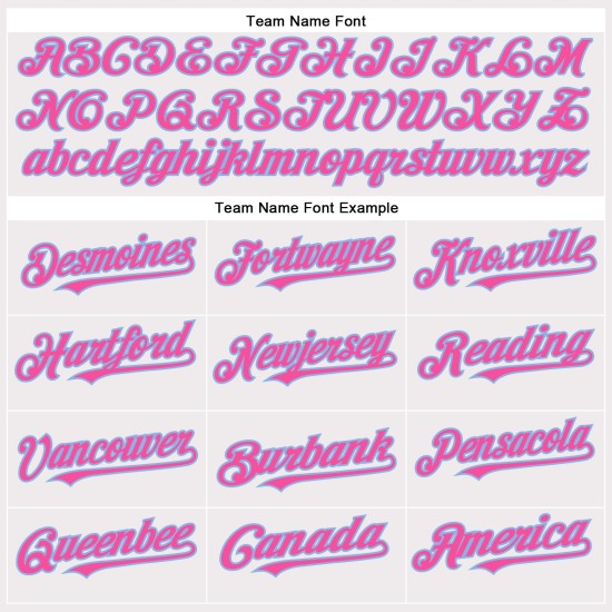 Maillot de baseball bleu personnalisé rose-blanc clair authentique Maillot de baseball bleu personnalisé rose-blanc clair authentique