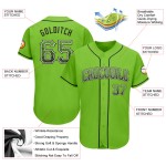 Maillot de baseball authentique vert personnalisé noir et blanc, style Drift Neon Maillot de baseball authentique vert personnalisé noir et blanc, style Drift Neon