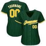 Maillot de baseball personnalisé à rayures vertes et blanches Maillot de baseball personnalisé à rayures vertes et blanches