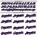 Maillot de baseball authentique noir-violet blanc à rayures fines, tendance et personnalisé Maillot de baseball authentique noir-violet blanc à rayures fines, tendance et personnalisé