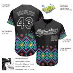Maillot de baseball ethnique 3D authentique, style maillot, noir, motif africain traditionnel personnalisé, blanc Maillot de baseball ethnique 3D authentique, style maillot, noir, motif africain traditionnel personnalisé, blanc