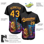 Haut-parleur de musique vintage, design authentique, motif 3D personnalisé, festival de baseball, or et violet Haut-parleur de musique vintage, design authentique, motif 3D personnalisé, festival de baseball, or et violet