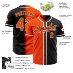 Maillot de baseball personnalisé authentique dégradé tendance noir orange-blanc Maillot de baseball personnalisé authentique dégradé tendance noir orange-blanc