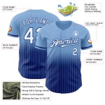Maillot de baseball bleu à rayures blanches et royales, authentique et léger Maillot de baseball bleu à rayures blanches et royales, authentique et léger
