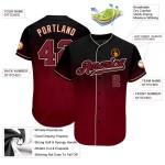 Maillot de baseball tendance Fade, couleur cramoisi-crème, personnalisé, noir, authentique Maillot de baseball tendance Fade, couleur cramoisi-crème, personnalisé, noir, authentique