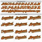 Maillot de baseball orange-vert à rayures fines, authentique, à la mode, dégradé blanc personnalisé Maillot de baseball orange-vert à rayures fines, authentique, à la mode, dégradé blanc personnalisé
