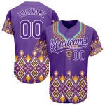 Maillot de baseball africain 3D authentique, motif personnalisé violet et blanc, style ethnique traditionnel Maillot de baseball africain 3D authentique, motif personnalisé violet et blanc, style ethnique traditionnel