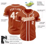 Maillot de baseball authentique blanc personnalisé Texas Orange Maillot de baseball authentique blanc personnalisé Texas Orange