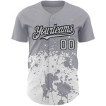 Maillot abstrait authentique noir et blanc motif éclaboussure grunge baseball design gris art personnalisé 3D Maillot abstrait authentique noir et blanc motif éclaboussure grunge baseball design gris art personnalisé 3D
