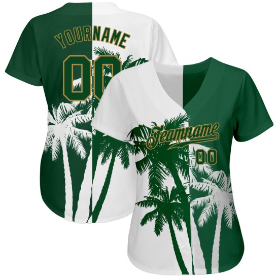 Maillot de baseball authentique Hawaii Coconut, motif arbre personnalisé 3D Maillot de baseball authentique Hawaii Coconut, motif arbre personnalisé 3D