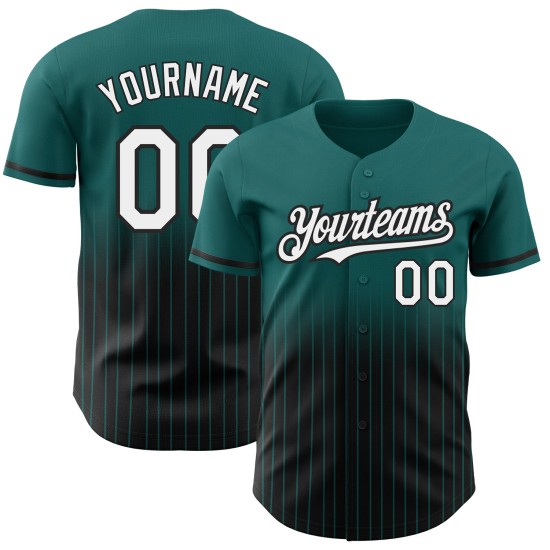 Maillot de baseball à rayures fines, blanc et noir, authentique, personnalisé Maillot de baseball à rayures fines, blanc et noir, authentique, personnalisé